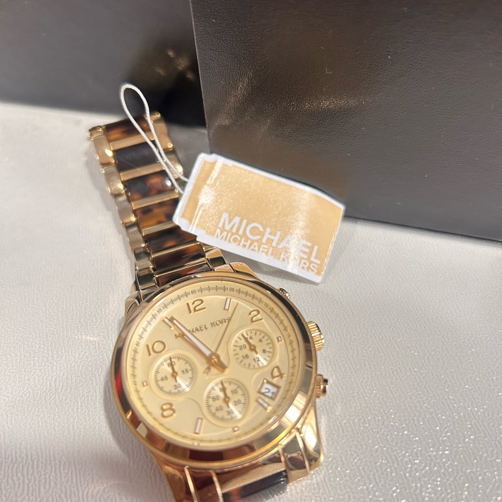Michael Kors Gold and Women’s tortoise shell Watch
